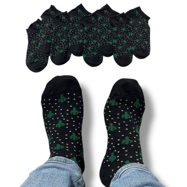 Erkek Patik Pamuklu 8 Çift Siyah Kaktüs S36