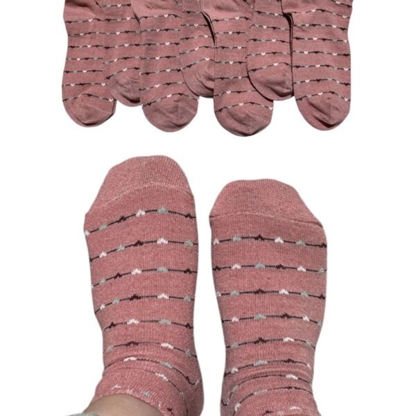 Kadın Patik Pamuklu 8 Çift Kalpli Desenli 1-S35