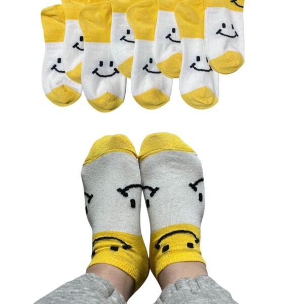 Kadın Patik Pamuklu 8 Çift Gülcük Desenli 1-S28