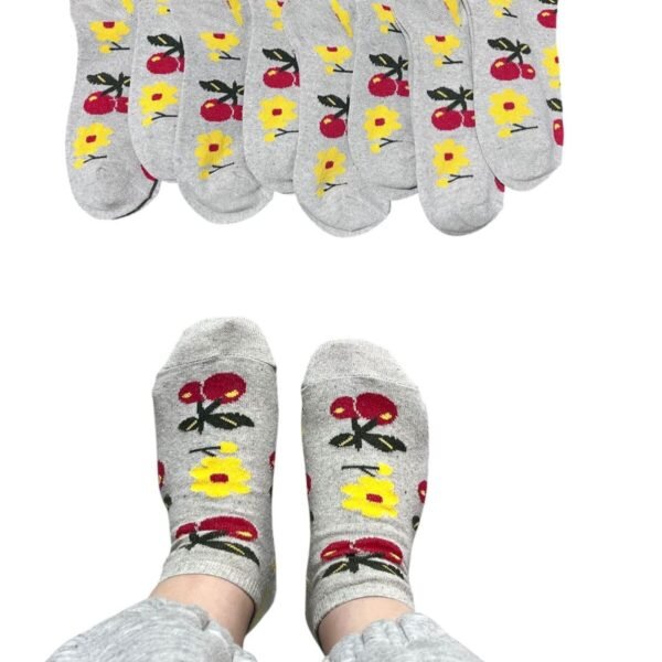 Patik Pamuklu 8 Çift Kiraz Desenli 1-s25