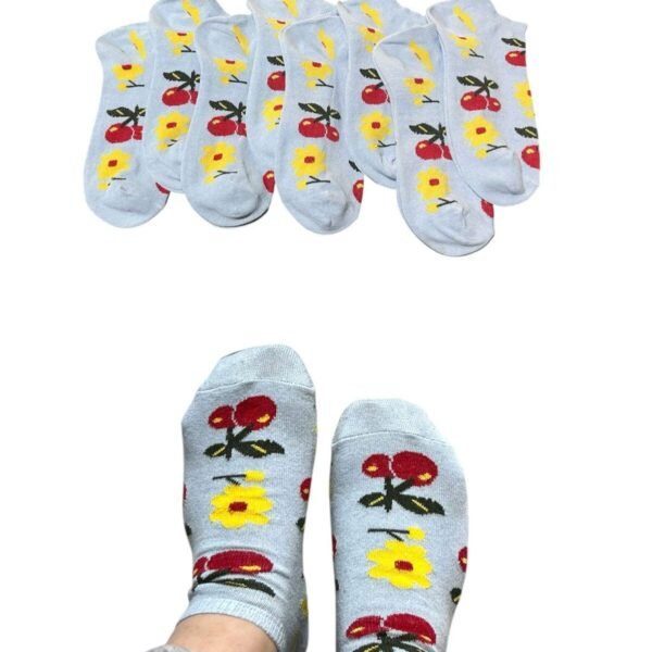 Patik Pamuklu 8 Çift Kiraz Desenli 1-s24