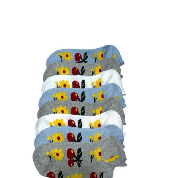 Kadın Patik Pamuklu Renkli  Kiraz Desenli s25