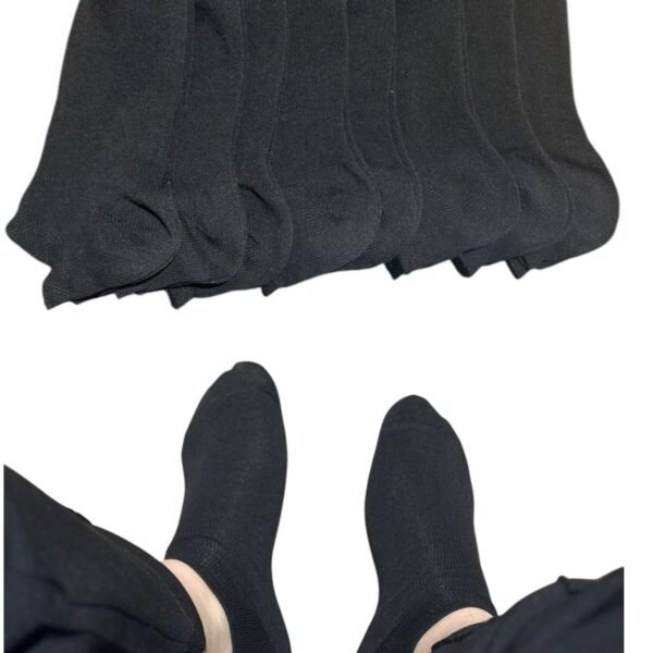 8 Çift Kadın Patik Pamuklu Siyah Çoraplar F18