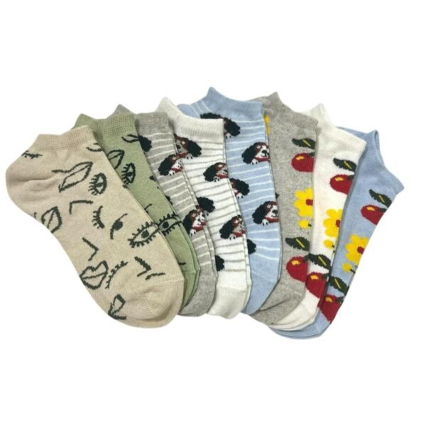 Desenli Kadın Patik 8 li  Pamuklu 1-TYC8FF47F8AC1A205B03CFB00