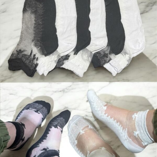 Kadın Patik Tül Pamuklu 6 Çift Renkli F9