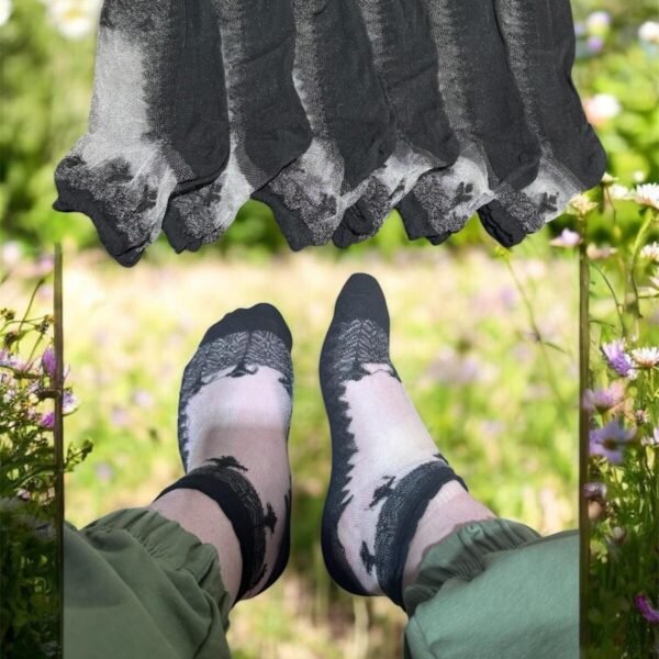 Kadın Patik Tül Pamuklu Siyah Tül F6