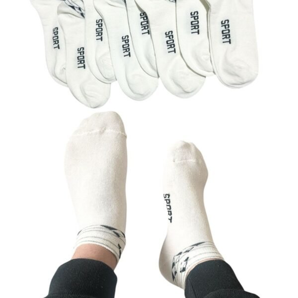 Erkek Patik Pamuklu 8 Çift Beyaz Renk 1-S85