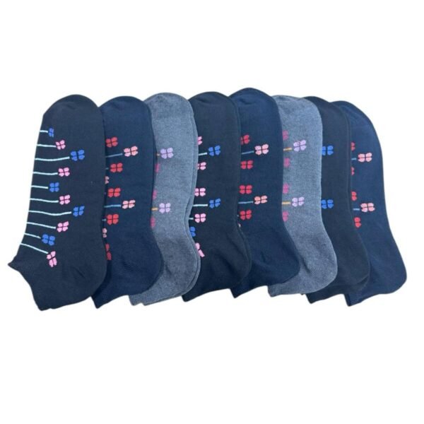 8 Çift Kadın Patik Pamuklu Renkli B8