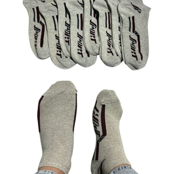 Erkek Patik Pamuklu 8 Çift Gri Renk 1-S82