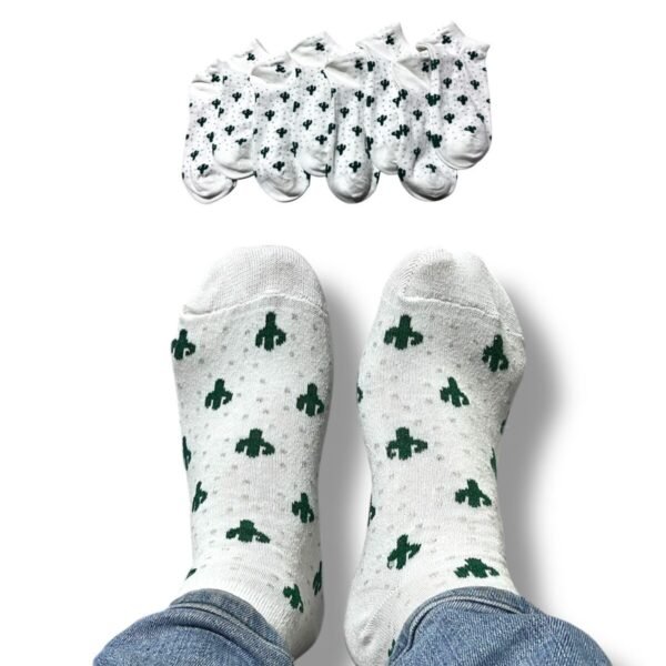 Erkek Patik Pamuklu 8 Çift Beyaz Kaktüs S49