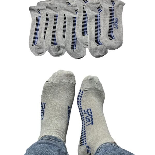 Erkek Patik Pamuklu Gri Desenli 1-S43